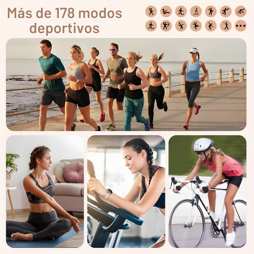 Vista 6 de Kieslect Reloj inteligente para mujer, pantalla AMOLED de 1.32 pulgadas, rastreador de actividad física rosa con función de llamada, más de 170