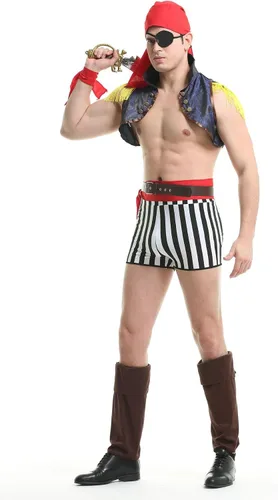 Vista 2 de URVIP Disfraz de cosplay para hombre, conjunto de lencería sexy, juego de rol, para adultos, divertido uniforme de fiesta de club nocturno