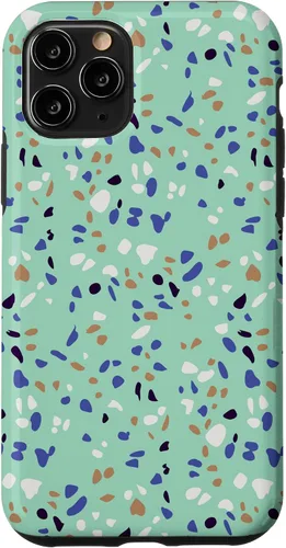 Vista 29 de Fun Vintage Green, Blue, White and Black Terrazzo Case for iPhone 16