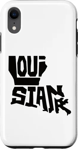 Vista 8 de iPhone 15 Patriotic Home State Map of Louisiana Text Art Shape Design Case