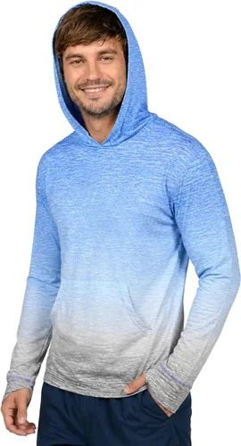 Vista 8 de INGEAR Sudadera con capucha UPF 50+ para hombre, ligera, con protección UV, de secado rápido, absorbe la humedad, con bolsillo Negro