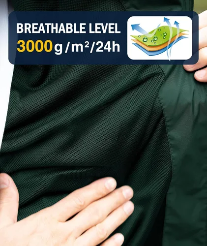 Vista 3 de SWISSWELL Chaqueta impermeable para hombre, rompevientos, ligera con capucha para uso diario casual