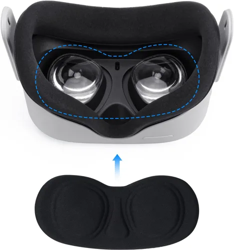 Vista 8 de Funda de silicona para Meta Oculus Quest 2, accesorios para Oculus Quest 2, cubierta facial de silicona VR con cubierta protectora de lente, protege