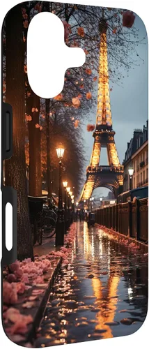 Vista 3 de Scenic Eiffel Tower Paris France at Night Majestic Funda para iPhone 17