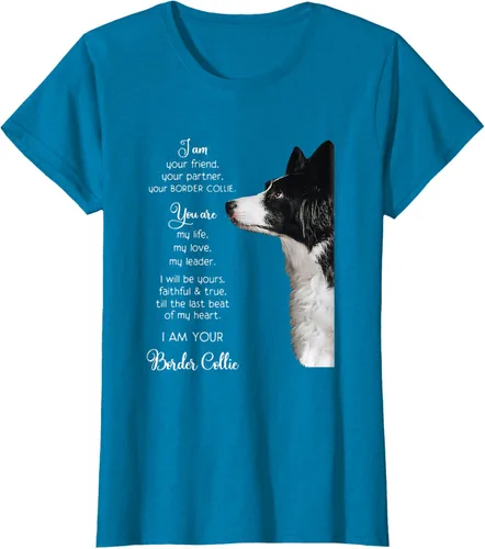 Vista 67 de Funny I Am Your Friend Your Partner Your Border Collie - Camiseta de regalo, Negro, S