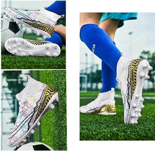 Vista 6 de Niber Zapatos deportivos de fútbol para niños y hombres, tenis de fútbol para equipo de fútbol, ligeros, para correr, al aire libre, cómodos