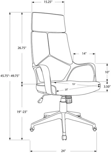 Vista 3 de Monarch Specialties Silla de oficina, color negro