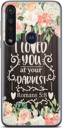 Vista 11 de Mertak Funda para teléfono compatible con Motorola Edge + Moto G9 G8 Plus G7 Play Power Z4 But First Pray Cute Bible Floral Slim Cover Christian