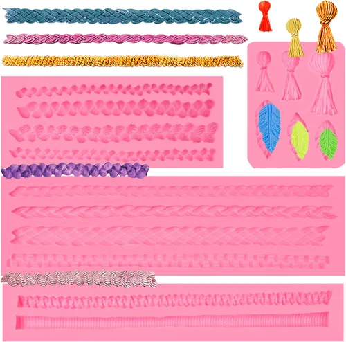 Vista 13 de Molde de fondant de silicona de voluta barroca para decoración de pasteles, 4.67x3.58 pulgadas Sin BPA, apto para lavavajillas, microondas, fácil