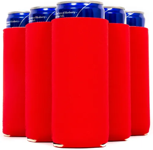Vista 16 de QualityPerfection Fundas delgadas para enfriar latas, cerveza/energía (paquete de 6) para bebidas en blanco, 12 onzas, alta calidad, 0.157 in