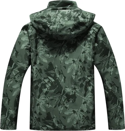 Vista 2 de Chaqueta impermeable ligera para hombre con capucha, para el aire libre, senderismo, viajes