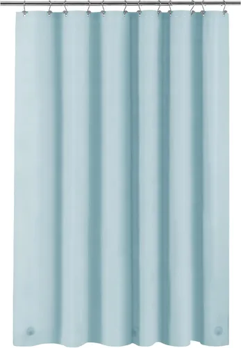 Vista 48 de Barossa Design - Forro de cortina estrecho de PEVA para ducha, con 3 imanes, impermeable, para cabina de baño pequeña, sin PVC, ojales metálicos