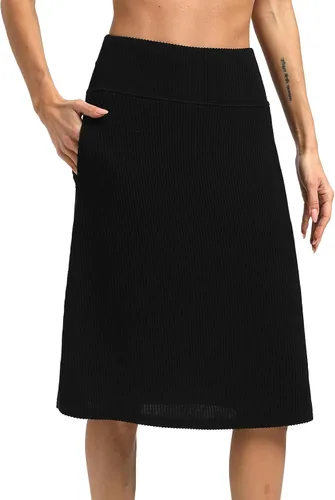 Vista 28 de Falda pantalón para mujer, modesta, hasta la rodilla, atlética, midi, para correr Beige