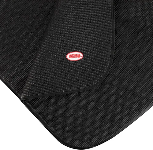 Vista 4 de Nuby On The Go Kids - Alfombrilla protectora para asiento de automóvil, protege la tapicería de hendiduras, arañazos y derrames, color negro