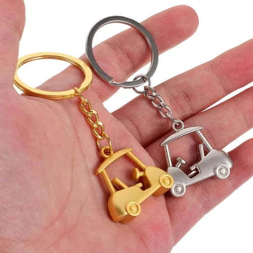 Vista 5 de KESYOO 2 llaveros de golf de metal para carrito de golf, colgante para carrito de golf, colgante de bolsa para regalo de golfista, regalo
