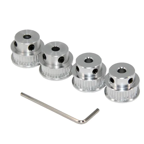 Vista 3 de 2GT Poleas de 30 dientes de 0.197 in de diámetro 30T Poleas de correa de distribución de aluminio para correa de 0.236 in de ancho, piezas