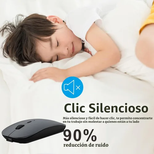 Vista 6 de HOTDREAM Ratón Bluetooth Inalámbrico Recargable para MacBook Pro/Air/iPad Air/iPad Pro/Laptop/Tablet/iPhone/PC, Ratón Bluetooth 5.2/3.0 y Modo Dual