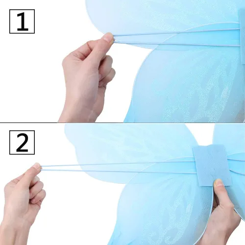 Vista 3 de Fishdown Butterfly Fairy Wings for Girls Dress Up Wings for Party Halloween Costume Birthday Cosplay Big Wings