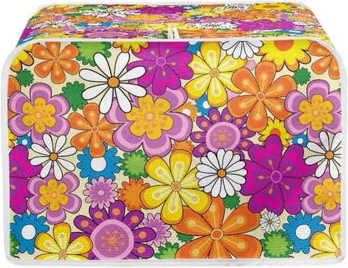 Vista 37 de Tostadora de 2 rebanadas con estampado de mandala bohemio, cubierta a prueba de polvo con protección de huellas dactilares Pata de mandala boho