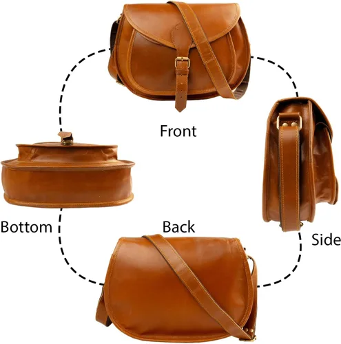 Vista 12 de Satchel And Fable Bolsos cruzados de cuero vintage hechos a mano para mujer
