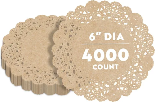 Vista 42 de Restaurantware Pastry Tek Blondas de Encaje de 4 x 4 Pulgadas 100 Vajilla Decorativa - Blondas de Mesa Desechables Redondas de Papel Negro