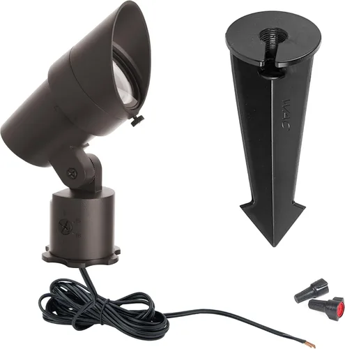 Vista 2 de WAC Iluminación de paisaje, luz LED de 12 V de tamaño mediano con ángulo de haz ajustable y control de brillo integral, 50-1300 lúmenes, 2700 K, LED