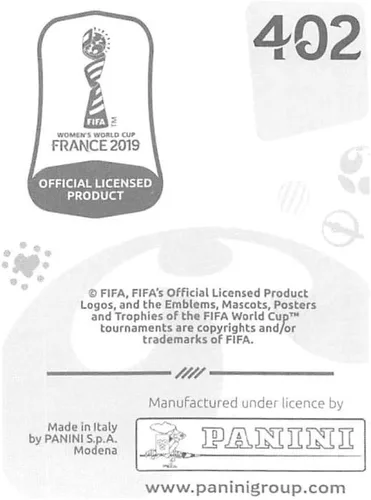 Vista 2 de 2019 Panini FIFA Women's World Cup France Album Stickers (Individual Sticker Only) Soccer #402 Lineth Beerensteyn Netherlands 2 Inch by 2 1/2 Inch