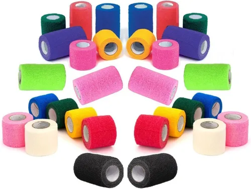 Vista 28 de Cinta adhesiva para veterinarios (negro) (paquete de 2) (2 pulgadas x 15 pies), autoadhesiva, adherente, cohesiva, flexible, autoadhesiva, rollo