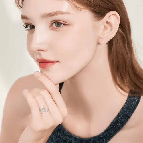 Vista 5 de Anillo de fe, anillos de cruz, anillo de cruz ajustable de plata de ley, regalo de joyería inspiradora cristiana para mujeres, niñas, hija, novia