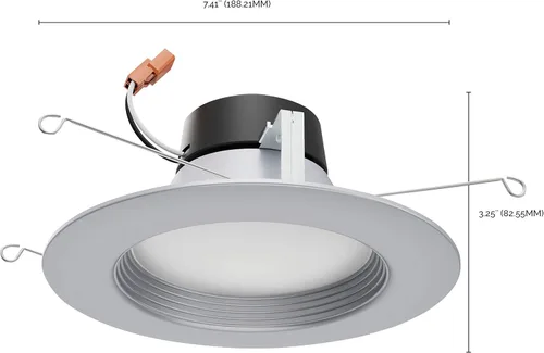 Vista 4 de Satco Downlight LED seleccionable a color S11836, 9 vatios; 5 pulgadas - 6 pulgadas; Cct seleccionable; 120 voltios; regulable; acabado de níquel