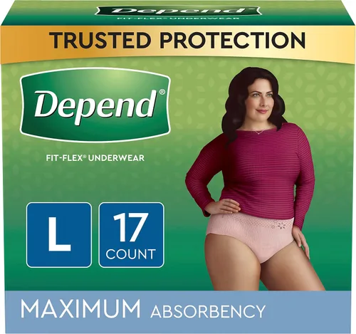 Vista 24 de Depend Ropa interior desechable de protección fresca Pretina femenina Estilo pequeño, 47915, máximo, 38 Ct