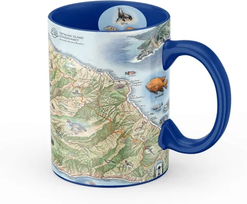 Vista 40 de Taza de cerámica con mapa de 1000 islas de Xplorer Maps (16oz) – Taza de café libre de BPA para bebidas frías y calientes – Perfecta para oficina