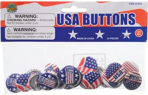 Vista 2 de Estados Unidos patriótico botonespaquete de 24