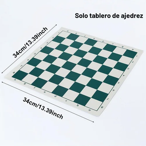 Vista 2 de Tablero de ajedrez enrollable para torneos, tapete de ajedrez para torneos de vinilo enrollable, tablero de ajedrez internacional portátil, tapete