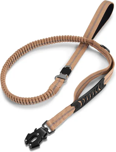 Vista 8 de TINMARDA Correa de perro resistente con 2 asas acolchadas y clip de metal avanzado fácil de usar, correas de perro de 4 a 6 pies que absorben golpes