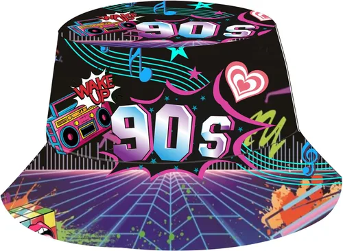 Vista 15 de Sombrero de pescador retro de los años 80 y 90 para mujeres y hombres, sombrero de pescador de moda, plegable, accesorios para rave, sombrero