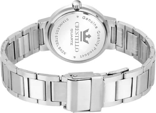 Vista 3 de Crestello Reloj de pulsera analógico de cadena de acero inoxidable para mujer