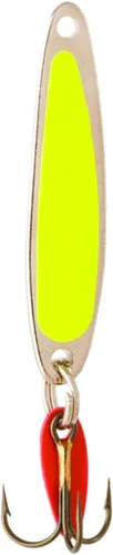 Vista 13 de Bay de Noc 2-1/4-Inch Swedish Pimple Ice Fishing Hook, 1 Piece, White Pearl Naranja fluorescente/dorado