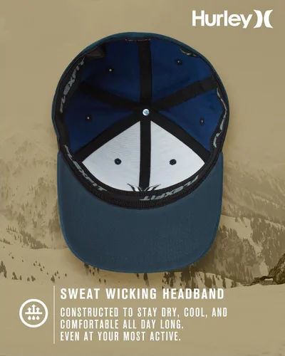 Vista 10 de Hurley Gorras para hombre - One & Only Flexfit Textures Cap - Sombreros ajustados para hombre, S-XL