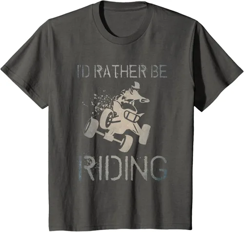 Vista 47 de Camiseta gráfica I'd Rather Be Riding ATV Quad Racing Rider de 4 ruedas, Negro