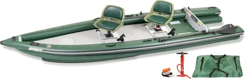 Vista 8 de Sea Eagle FSK16 FishSkiff - Barco de pesca inflable de 16 pies, alta presión, con costuras en gotas, para 1-3 personas, sin marco, con quilla