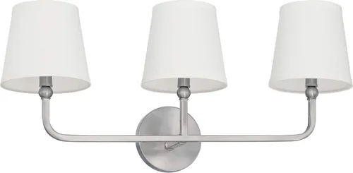 Vista 18 de Capital Lighting 619311AD-674 Dawson Pantalla de Tela Blanca Decorativa Stay-Straight Aplique de Pared, 1-Luz 60 Vatios, 17" H x 6" A, Latón