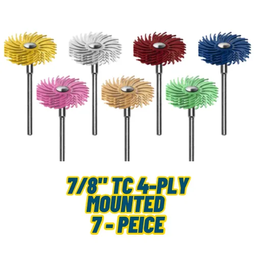 Vista 2 de Dedeco Sunburst - Discos de cerdas radiales TC de 4 capas de 7/8 pulgadas - Juego de herramientas rotativas termoplásticas de precisión de limpieza