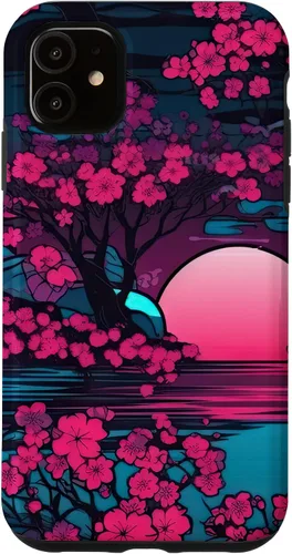 Vista 8 de Synthwave Cherry Blossoms Case for iPhone 17