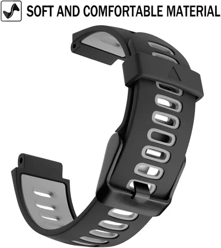 Vista 4 de ISABAKE Correa de reloj de repuesto para Garmin Forerunner 735XT/Approach S20 S5 S6 Correa de silicona suave con hebilla de metal compatible