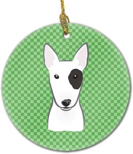 Vista 13 de Caroline's Treasures Affenpinscher - Adorno de cerámica para colgar en el árbol de Navidad con copos de nieve rojos y verdes, para el hogar