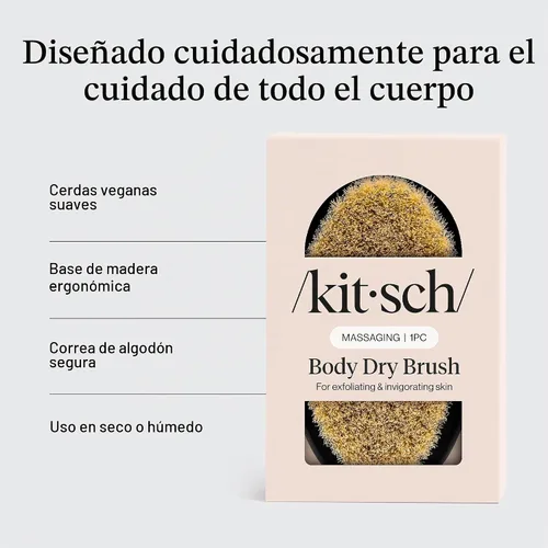 Vista 4 de Kitsch Cepillo corporal de cepillado en seco para drenaje linfático