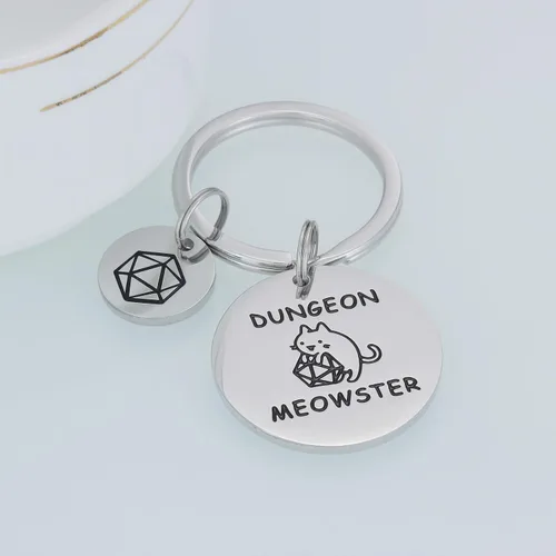 Vista 4 de HUTIMY Dungeons and Dragons, regalos para hombres, mujeres, adultos, él, divertido y único para marido, mazmorra D N D, joyería Dnd llavero, Acero
