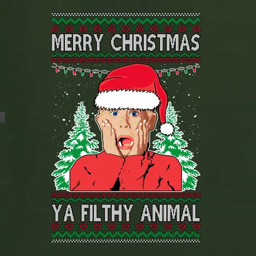 Vista 2 de Shark & Hammer Kevin's Mom Screaming Kevin! - Suéter feo de Navidad unisex con cuello redondo