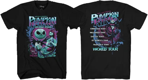 Vista 2 de Disney Nightmare Before Christmas Jack Skellington Nightmare King World Tour Camiseta